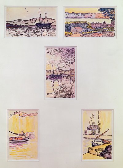 Saint Tropez (cinco acuarelas), c.1900 de Paul Signac